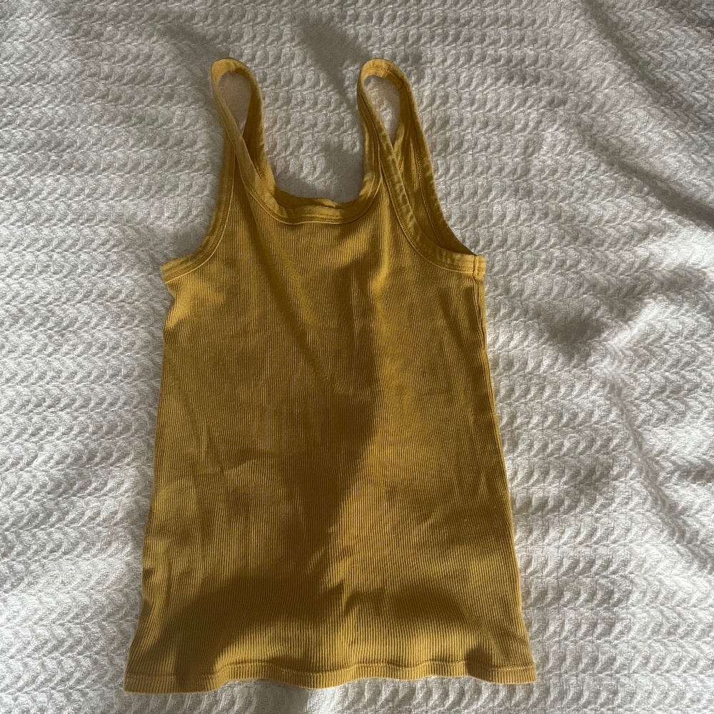 yellow tank top
